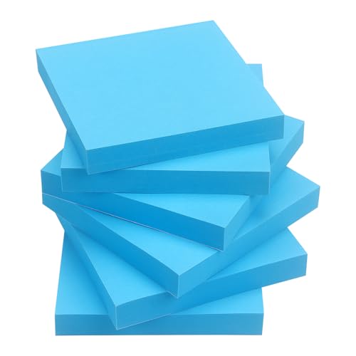 OSBOO Sticky Notes 3x3 with Bright Colors, 6 Pads 100 Sheets/Pad (Blue) | Bright Blue Self-Stick Notes Pads, 600 Sheets Total, Easy to Stick and Remove, Perfect for Office, School and Home - color: Blue