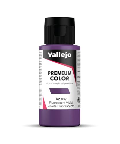 Vallejo - Premium Color RC Fluorescent Violet 2.02 Fl.Oz. (60 ml) for Airbrushing, Acrylic-Polyurethane Hybrid Resin of Great Resistance Paint for Model and Hobby Use - style: Fluorescent Violet