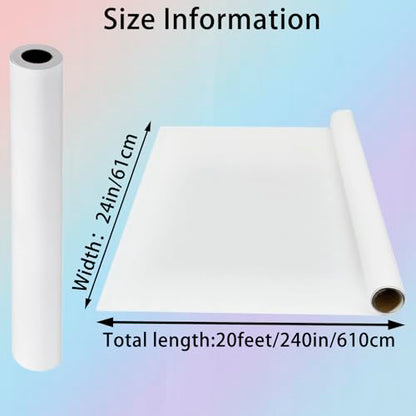 Canvas for Painting,24 Inch x 20 Feet Canvas Blank Oil Painting Paper Roll | 100% Cotton,White,Double Primed,Acrylic, Pouring Watercolor,Oil Painting - size: 24 Inch x 20 Feet