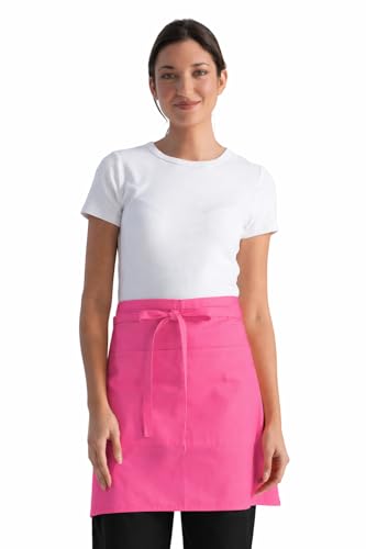 Chef Works Unisex Half Bistro Server Apron - color: Hot Pink