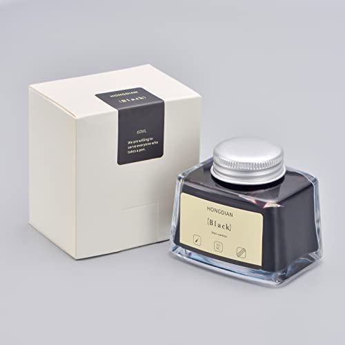 Asvine Hongdian Fountain Pen Bottled Ink Black, 60ml Fountain Pen Bottled Ink, Non Carbon - color: Black
