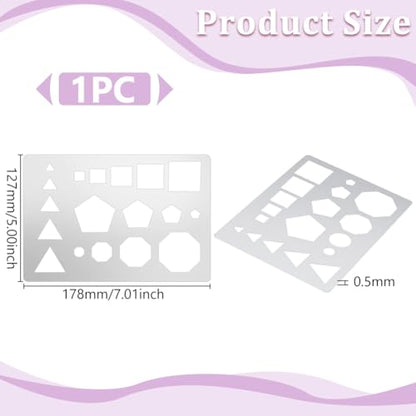 UNICRAFTALE Mix Shape Metal Stencil Cutouts Cutting Stencils Triangle Round Polygon Template Stainless Steel Reusable Stencils Decorative Embossing Drawing for Bracelets Earrings Making Jewelry Craft - style: 4 Styles