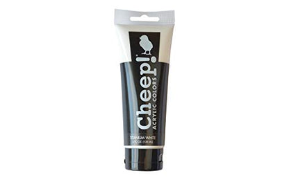 Cheep! Acrylic Paints, 4 oz. Tube - Titanium White, Perfect for Artists - Quality Acrylic Paint Heavy Body Paint Artist and Student - color: Titanium White