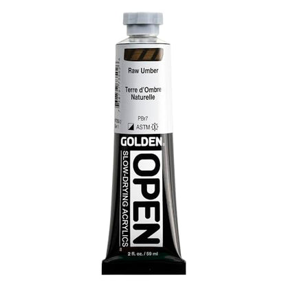 GOLDEN OPEN Slow-Drying Acrylics, Raw Umber, 2 fl. oz. Tube - color: Raw Umber, size: 2 Fl Oz (Pack of 1)