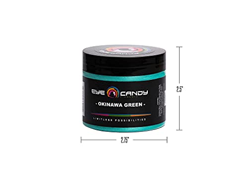 Eye Candy Pigments Premium Green Mica Powder - Okinawa Green (50gr) - for Epoxy, Resin, Soap, Paint, Woodworking, Acrylic Pouring, Bath Bombs, Fishing Lures - DIY Arts and Crafts Additive - color: Okinawa Green