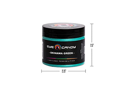 Eye Candy Pigments Premium Green Mica Powder - Okinawa Green (50gr) - for Epoxy, Resin, Soap, Paint, Woodworking, Acrylic Pouring, Bath Bombs, Fishing Lures - DIY Arts and Crafts Additive - color: Okinawa Green