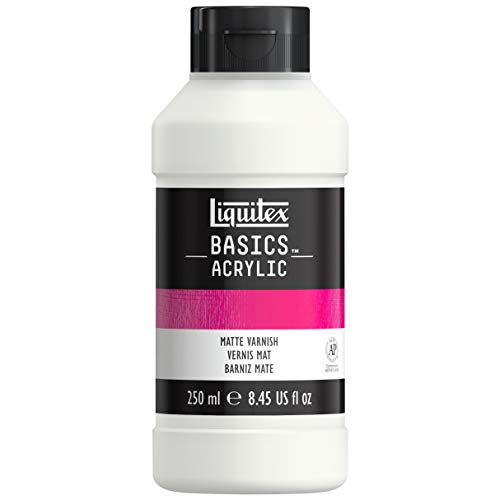 Liquitex BASICS Matte Varnish, 250ml (8.4oz) Bottle | Adds a Matte Finish, Protects & Stops Dirt Buildup, Dries Clear to a Flexible Non-Tacky Hard Surface, Protects from UV Damage - style: Matte Varnish