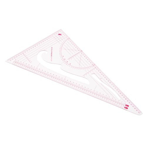 3pcs Clothing Patterning Ruler Sew French Curve Ruler Metric Shaped Plastic Sewing Tools Include Curve/Triangular Rule Tracing Wheel for Beginners Tailors Designers (3pcs)