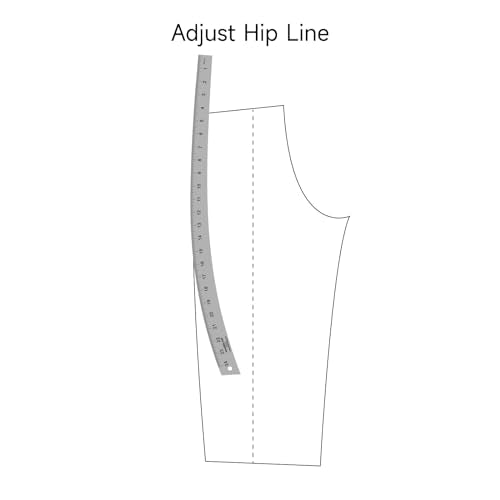 KEARING 24" Aviation Aluminum Hip Curve Ruler for Pattern Making Sewing | Heavy-duty aviation aluminum 24" curve ruler with dual-sided scales for left & right hand. Smooth pattern making tool - style: 6324A
