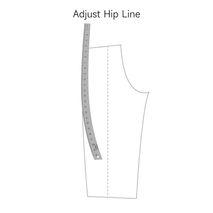 KEARING 24" Aviation Aluminum Hip Curve Ruler for Pattern Making Sewing | Heavy-duty aviation aluminum 24" curve ruler with dual-sided scales for left & right hand. Smooth pattern making tool - style: 6324A