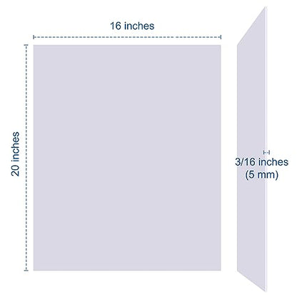 Foam Board 16 x 20 x 3/16"(5mm), Foam Core Board Sheets, White Poster Board | 12 Pack, Acid Free Foamboard, Rigid Sign Board for Mounting, Framing, Backing, Display, Presentation, Prints, Crafts & Art - size: 16x20 in 12 Pack