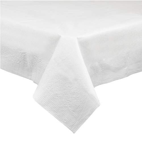 PLASTICPRO Disposable 3 Ply Paper & Plastic Tablecloth Absorbent Pack of 5