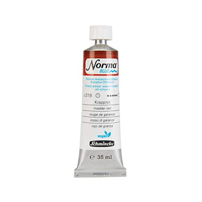 Schmincke - NORMA® Blue, 21318009, finest water-based artists' oil colors, highly pigmented, lightfast, vegan, madder red, 35 ml - color: 318 madder red