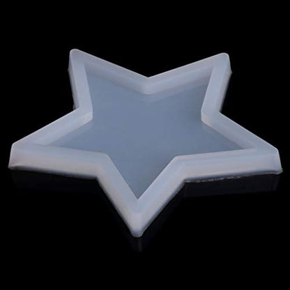 Glossy Five-Pointed Star Ornaments Silicone Epoxy Resin Mold Keychain Pendant Jewelry for Valentines