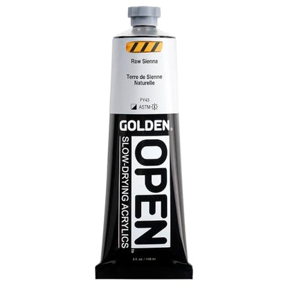 GOLDEN OPEN Slow-Drying Acrylics, Raw Sienna, 5 fl. oz. Tube - color: Raw Sienna, size: 5 Fl Oz (Pack of 1)