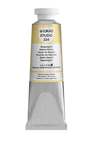 LUKAS Studio Artist Oil Color Paints - High-pigment oil paint made with natural binder for artist, painting, & more! - [Naples Yellow - 37 mL] - color: Naples Yellow, size: 1.25 Fl Oz (Pack of 1)