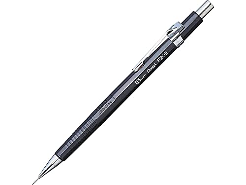 Pentel Sharp Mechanical Pencil (0.5mm), Fine Line, Black Barrel, Pack of 2 (P205BP2)