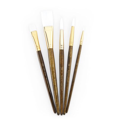 Royal Brush Langnickel White Taklon Brush Set Value Pack, Stroke (9163)