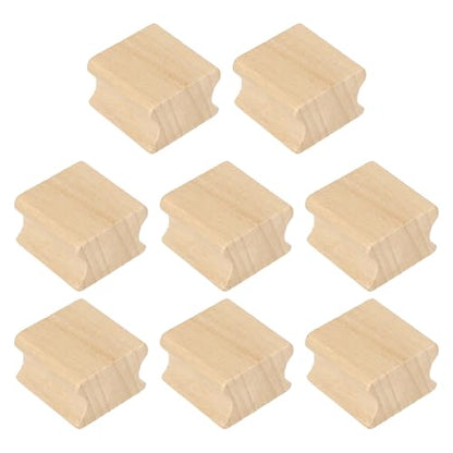 PATIKIL 30x30mm Wooden Stamp Block, 8 Pcs Blank Rubber Stamp Mounts Wooden Rubber Beech Hard Wood Blocks for Making DIY Crafting, Wood Color - size: 30x30mm