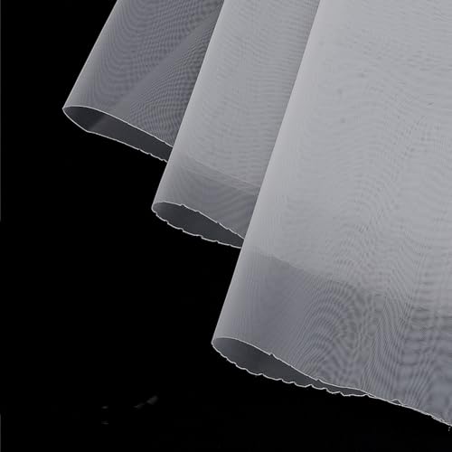 AHANDMAKER 5.5 Yards Silk Screen Printing Mesh Fabric 40 Inch Width Nylon High Tension Mesh Making for Paint Filter Cloth T-Shirt Screen Printing Machine Fabirc, White