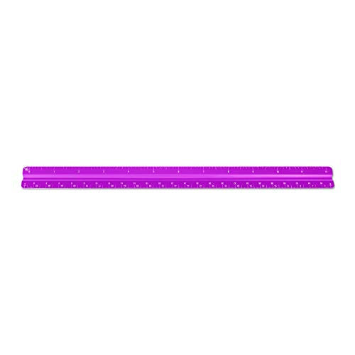 Alumicolor Aluminum Combination Solid Drafting Scale, 12IN, Purple - color: Purple, size: 12 Inch, style: Combination