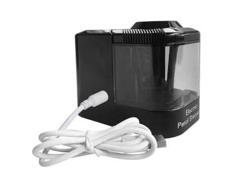 Dual Power Electric Pencil Sharpener Black, Heavy-Duty Helical Blade