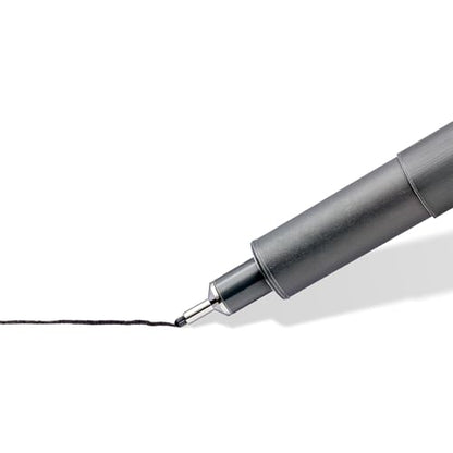 STAEDTLER 308 Pigment Liner Fineliner Pen - Ideal for Writing, Sketching, Technical Drawing, Marking Out - Black Ink - In Envelope Gift Packaging - 0.7mm Medium Nib Size - Pack of 3