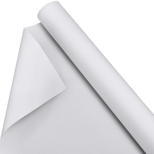Kinlop 48 Inch X 40 Feet Double Primed Cotton Canvas Large White Canvas Roll for Oil and Acrylic Painting - color: White, size: 48 Inch X 40 Feet