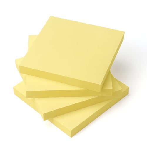 OSBOO Sticky Notes 3x3 with Bright Colors, 4 Pads 90 Sheets/Pad (Yellow) | Bright Yellow Self-Stick Notes Pads, 360 Sheets Total, Easy to Stick and Remove, Perfect for Office, School and Home - color: 4pads Yellow