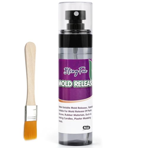 4Oz Mold Release Spray for Candle Making and Epoxy Resin, Fast-Drying Silicone Oil Releaser, Non-Stick Professional Mold Release Agent, Promotes Mold Longevity, Withstands High Temperature