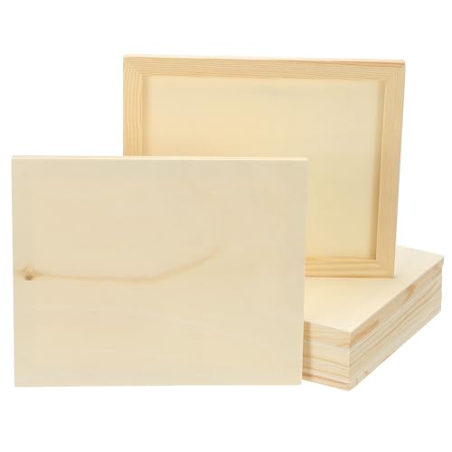 PATIKIL 7.5 x 9 Inch Wood Canvas Panels, 8pcs Unfinished Wooden Frame Square Art Board for Crafts Oil Paint Pouring Acrylics Painting DIY - size: 7.5 x 9 Inch