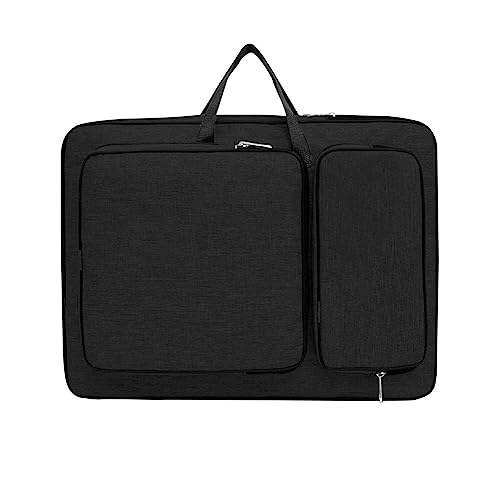 8K Artist Portfolio Carry Backpack Case Versatile Art Bags Waterproof Adjustable Drawing Board Backpack Art Storage Bags for Artworks Painting Drawing Sketching 19.7” x 14.6” x 2.4” (Dark black) - color: Dark black