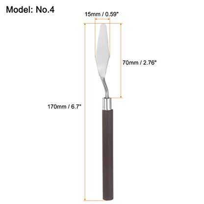 HARFINGTON 2pcs No.4 Palette Knives 15mm Width Stainless Steel Large Pointy Spatula Painting Pallet Knife with Wood Handle for Oil Acrylic Canvas Mixing Spreading, Red - size: 15mm