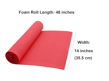 EVA Foam Roll | High Density 85kg/m3 | 2mm Thick | 48"x14" | Ideal for Cosplay, Crafts, DIY Projects (Red 2pcs) - color: Red 2pcs