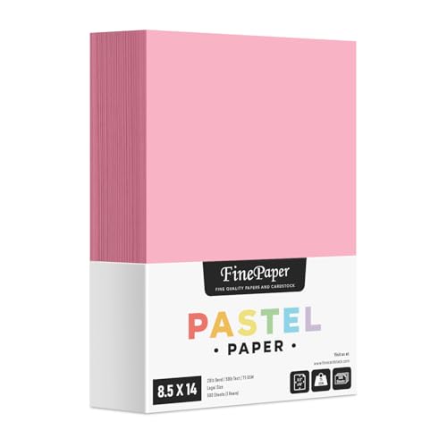 Pink - Pastel Color Paper 20lb. Size 8.5 X 14 Legal/Menu Size - 500 Per Pack - color: Pink
