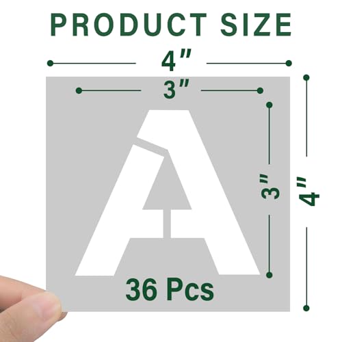 WISYOK 3 Inch Letter Stencils, Numbers, 36 Pcs - size: 3 Inch-36Pcs