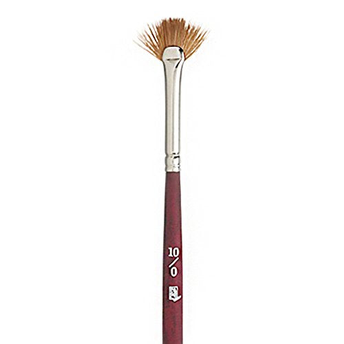 Princeton Velvetouch, Series 3950, Paint Brush for Acrylic, Oil and Watercolor, Fan, 10/0 - size: Size 10/0 inch