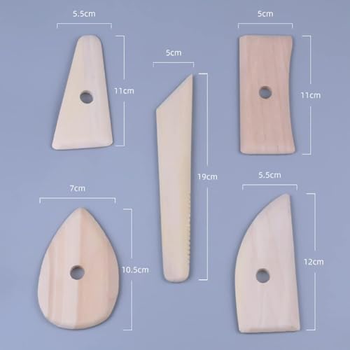 5 Pcs Pottery Clay Ribs Wooden Ceramic Potter Rib Ceramic Clay Sculpting Scrapers Tools Pottery Shaping Trimming Tools, Ceramic and Pottery Tools