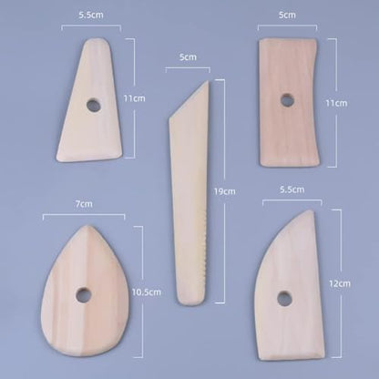 5 Pcs Pottery Clay Ribs Wooden Ceramic Potter Rib Ceramic Clay Sculpting Scrapers Tools Pottery Shaping Trimming Tools, Ceramic and Pottery Tools