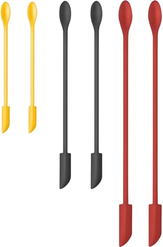 Silicone Spatula Set 6Pcs, Mini Jar Scraper for Makeup & Food | Mini spatulas reach every last drop in jars and bottles, reducing waste for food, cosmetics and personal care products. - color: Color #3