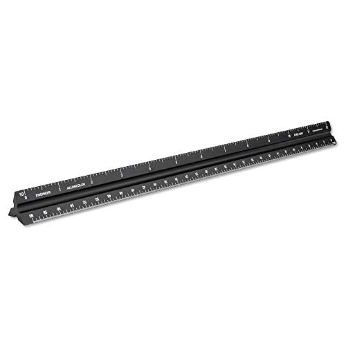Alumicolor Aluminum Engineer Solid Drafting Scale, 12IN, Black - color: Black, size: 12 Inch, style: Engineer