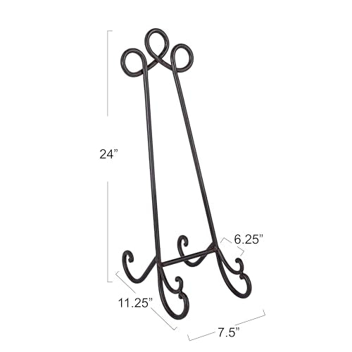 Creative Co-Op DE1159 Grey Metal Easel 24 Inch High