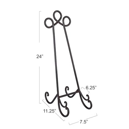 Creative Co-Op DE1159 Grey Metal Easel 24 Inch High