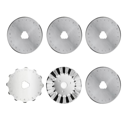 6pack Rotary Cutter Blades 45mm for Fabric, 3 Edge Type Perforating Rotary Replacement Blades for Leather Paper Rotary Knife Cutter Sewing Notions for Quilting Arts Crafts Scrapbooking Cutting - color: Set 4 - 6pack