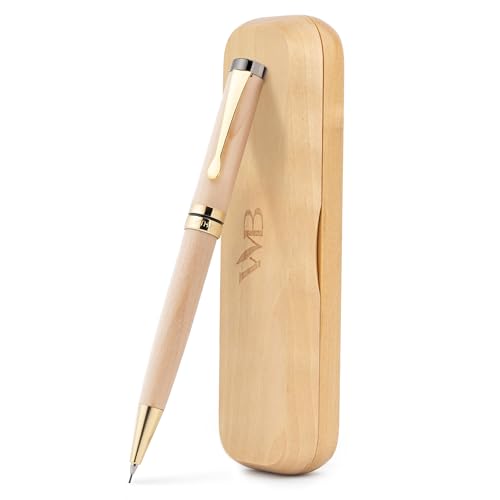Wordsworth & Black Luxury Bamboo Wood Mechanical Pencil 0.7mm for Drafting | Gift Box Set for Men , Women, Maple, Twist Advance, 20 HB Lead Refills, Sketching, Fancy, Nice, Engineers , Architects - color: Maple Wood