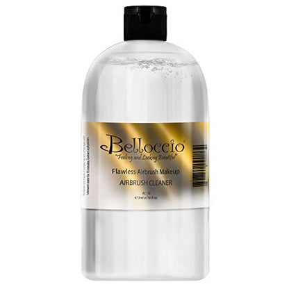 Belloccio 16 Ounce Bottle of Makeup Airbrush Cleaner | Cleaning Solution, Cleans Airbrush Makeup Foundation, Blush, Highlighter - Clean Cosmetic Makeup Brushes, Paint - size: 16 Fl Oz (Pack of 1)