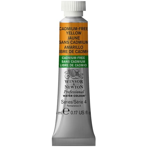 Winsor & Newton Professional Watercolor, 5ml Tube, Cadmium-Free Yellow | Unrivalled Transparency, Single Pigment Vibrant Colors, Archival Permanence, Heritage Watercolors, Finest Pigments - color: Cadmium-free Yellow, style: 0.17-oz Tube