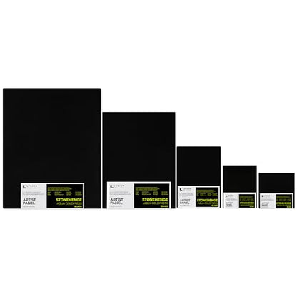 Legion Artist Panel, 1/8" Composite Brushed Aluminum with Stonehenge Aqua Coldpress Black, 100% Cotton, 140lb Paper, 6 x 6 inches for Wet Media - size: 6 x 6