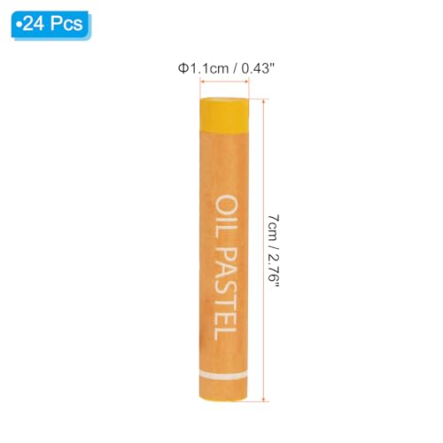 PATIKIL Chrome Yellow Oil Pastels, 24Pcs Soft Oil Crayons Creamy Pastels Stick Art Supplies for Art Painting Drawing Blending Graffiti for Artists Beginners - color: Chrome Yellow
