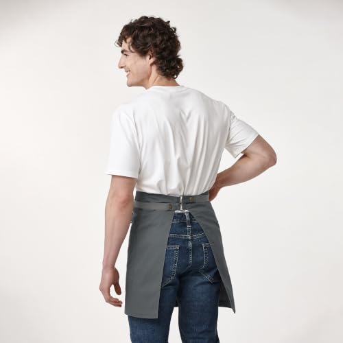 Waist Apron for Men Server Bistro Half 4251BY - color: Dark Grey, size: 1 Pack